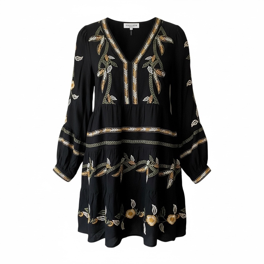 HALE BOB crepe dress black Size Medium - Picture 3 of 12